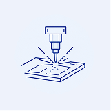 Cutting and material conversion icon